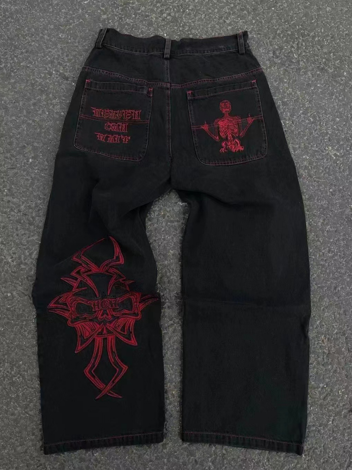 Amalfi® Embroidered Baggy Jeans