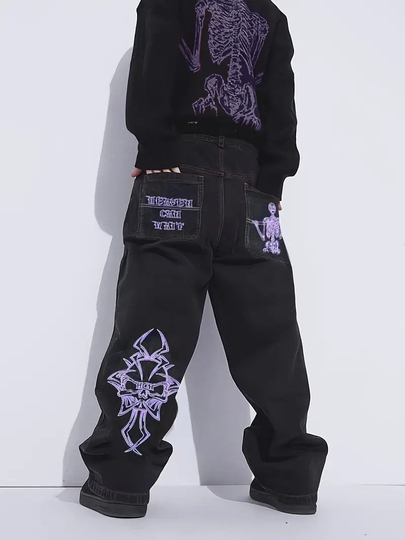 Amalfi® Embroidered Baggy Jeans