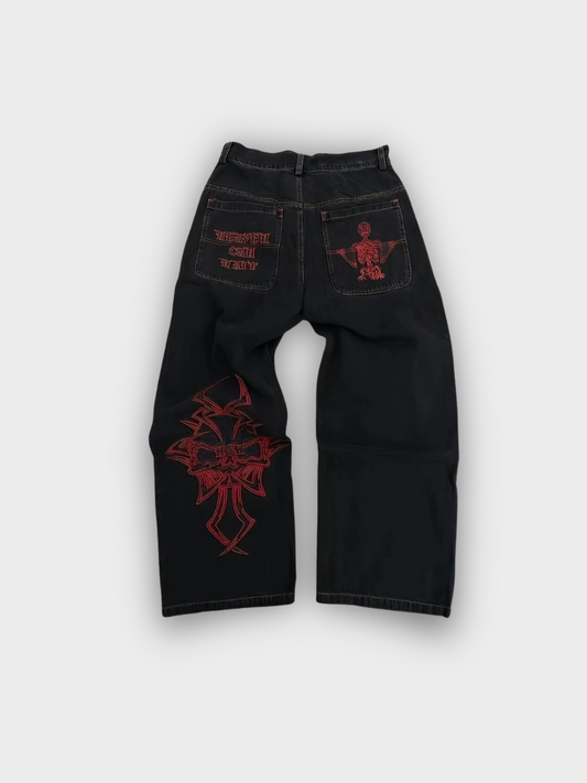 Amalfi® Embroidered Baggy Jeans